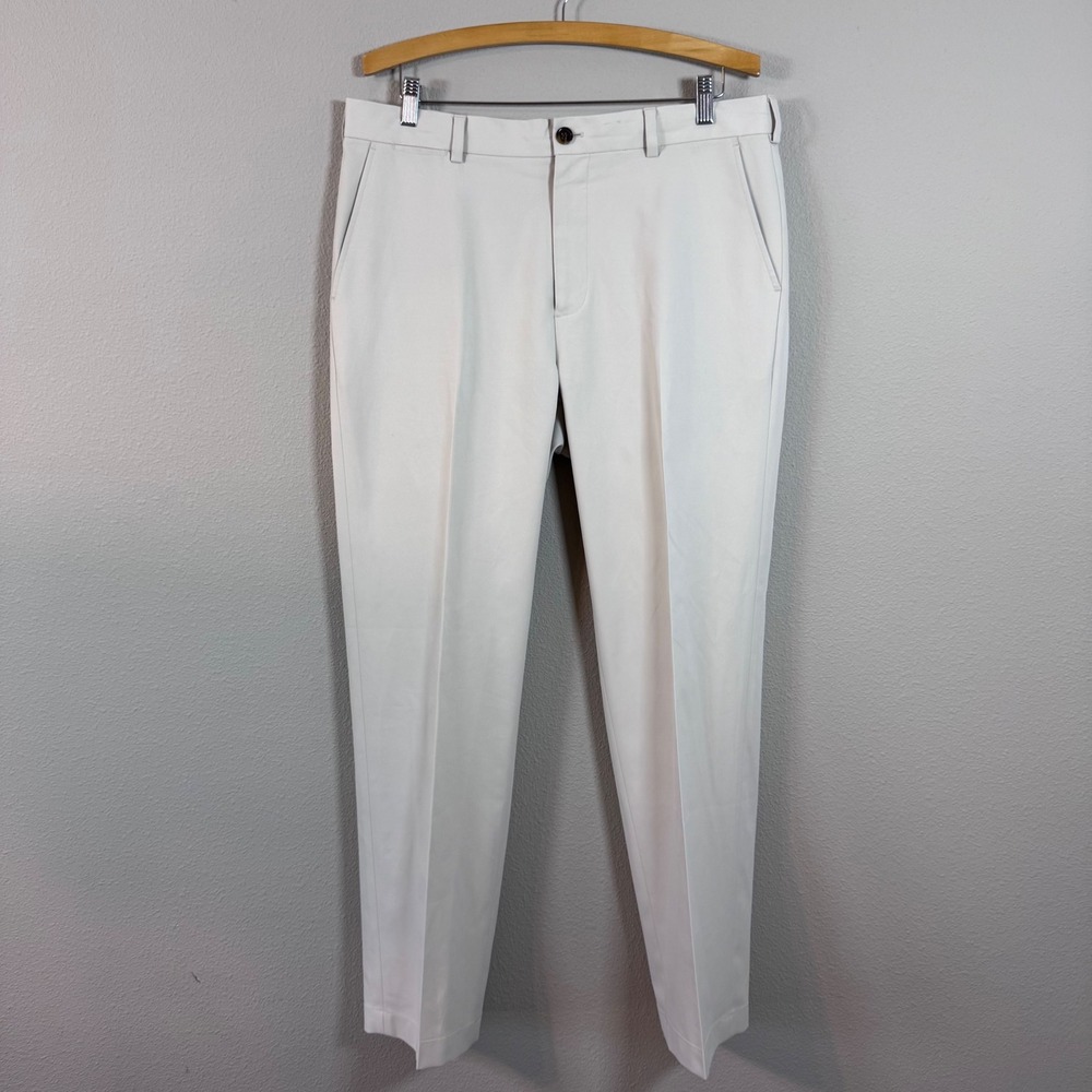 Brooks Brothers St Andrews Links Chino Pants Cream Golf Performance Men's 36x32